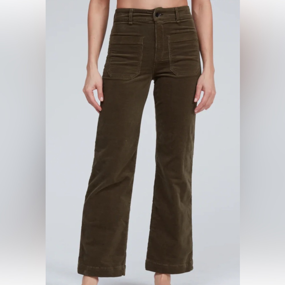 Show Me Your Mumu Olive Green Wide-Leg Corduroy Pants